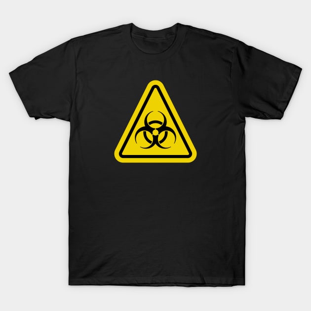 Yellow Biohazard Warning Sign T-Shirt by THP Creative